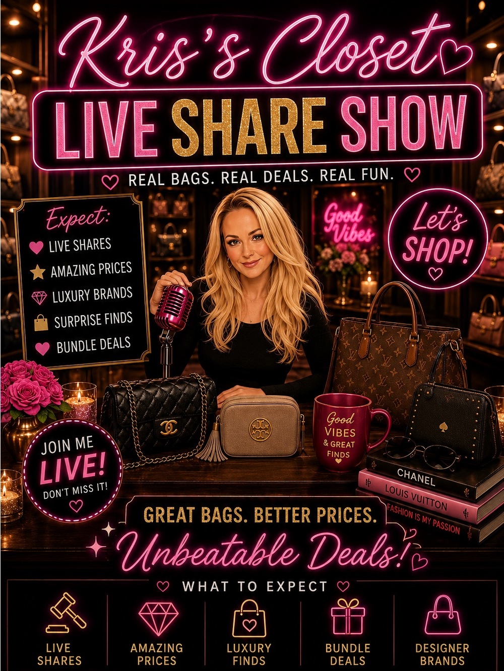 ✨ Kris’ Closet LIVE Auction | Luxury Bags & Bundle Deals ✨